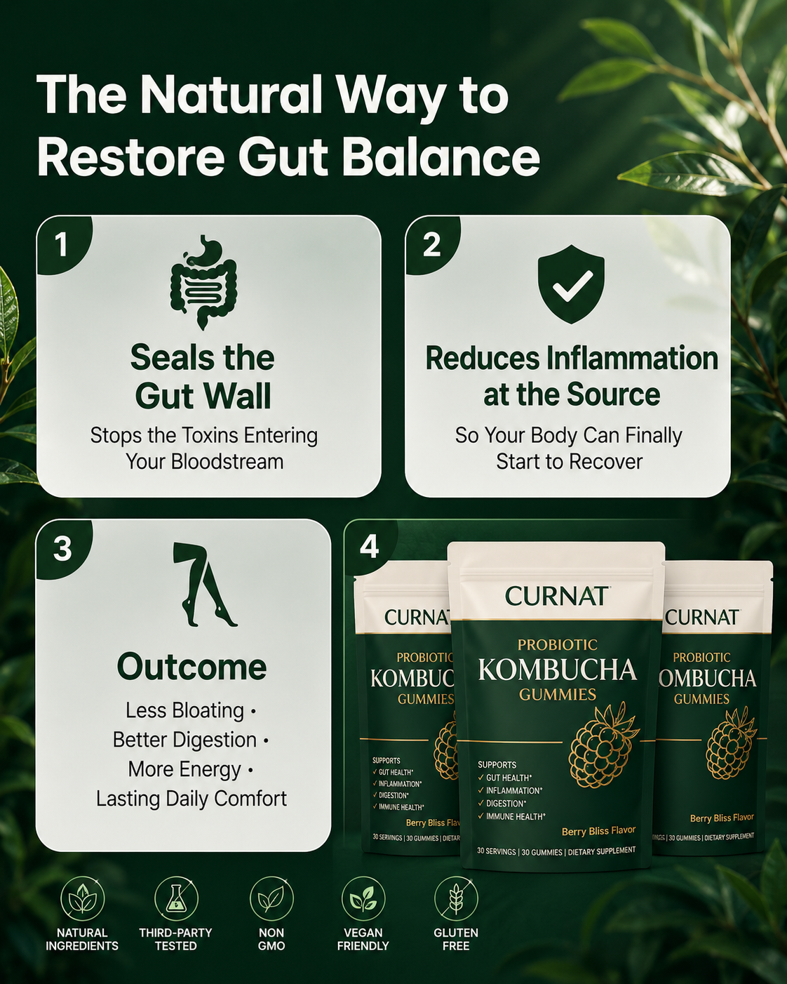 Kombucha Probiotic Gummies for Digestive Support