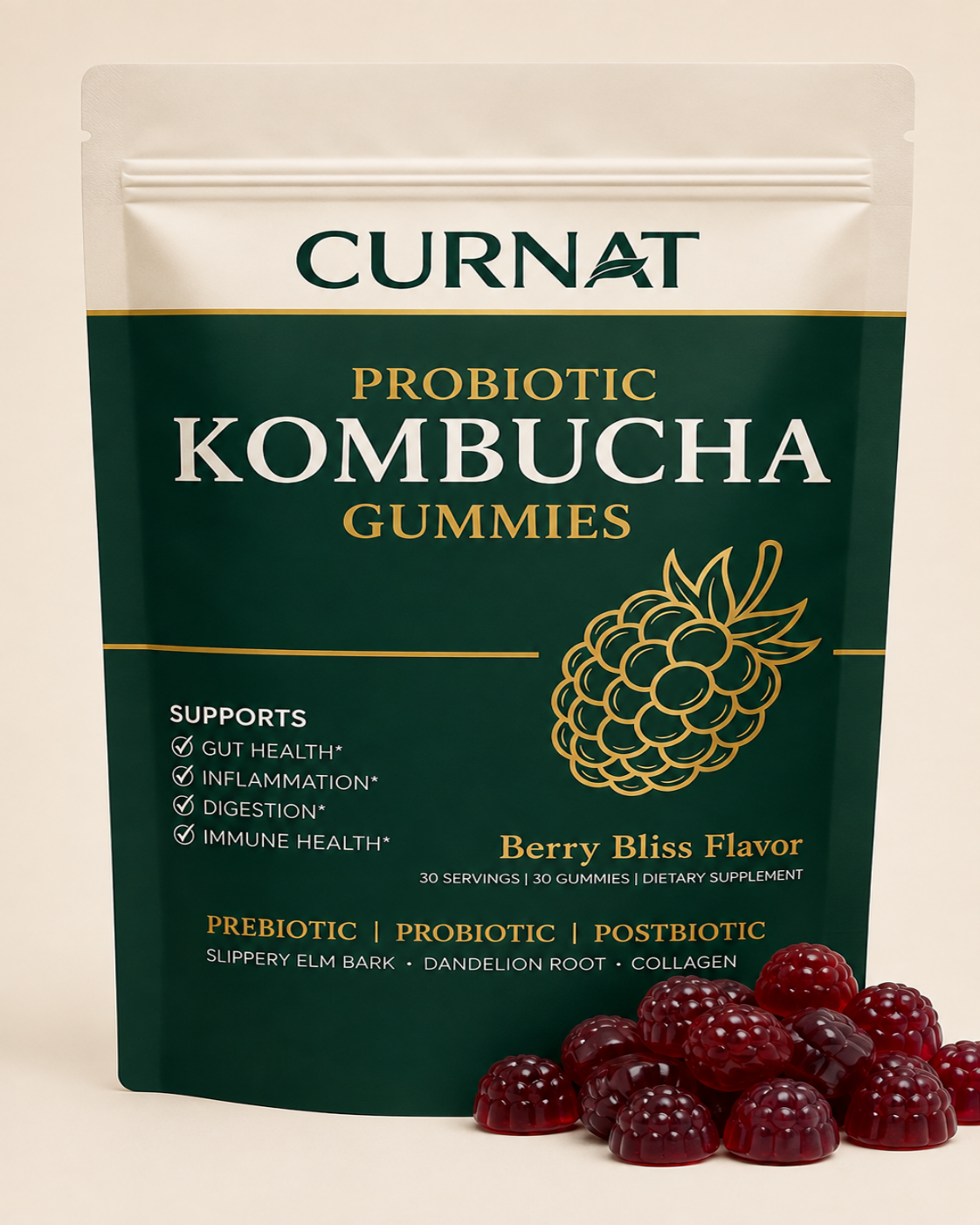 Kombucha Probiotic Gummies for Digestive Support