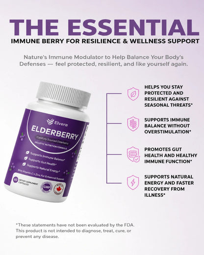 Elvera Gut Support Complex with Elderberry, Zinc & Vitamin C